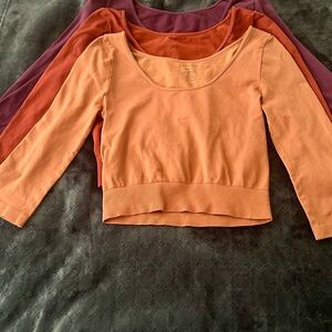 3 Sivana Spirit Control Fit 3/4 Sleeve Crop Tops
